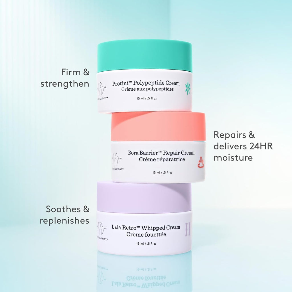 Drunk Elephant Skincare Chronicles - Travel Size Moisturizer Trio - Clean Clinical Skincare - Cruelty-Free - Dermatologist-Tested - Free of Essential Oils, Silicones, and Fragrance