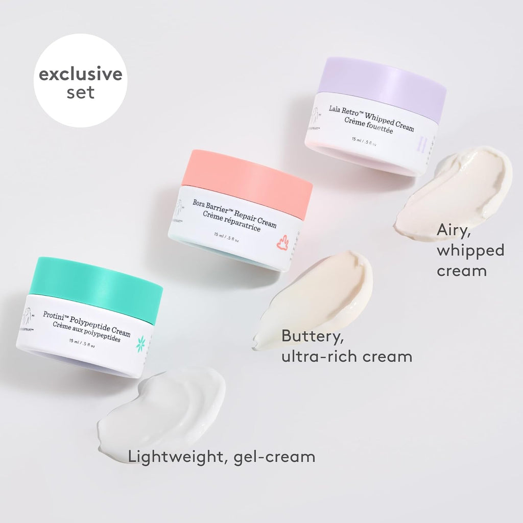 Drunk Elephant Skincare Chronicles - Travel Size Moisturizer Trio - Clean Clinical Skincare - Cruelty-Free - Dermatologist-Tested - Free of Essential Oils, Silicones, and Fragrance